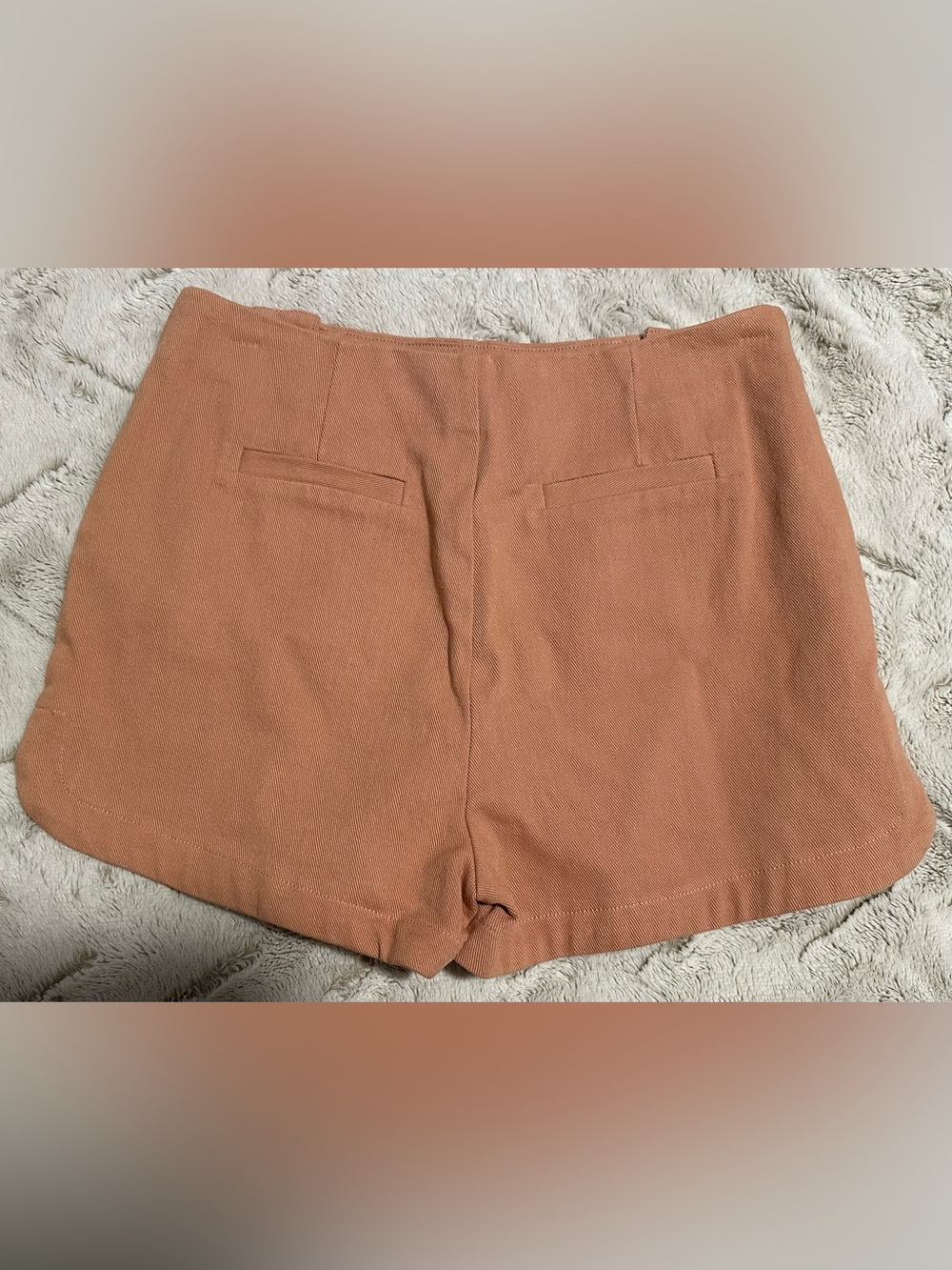 Love Riche High-Waist Button Front Shorts in Terracotta - Picture 9 of 9